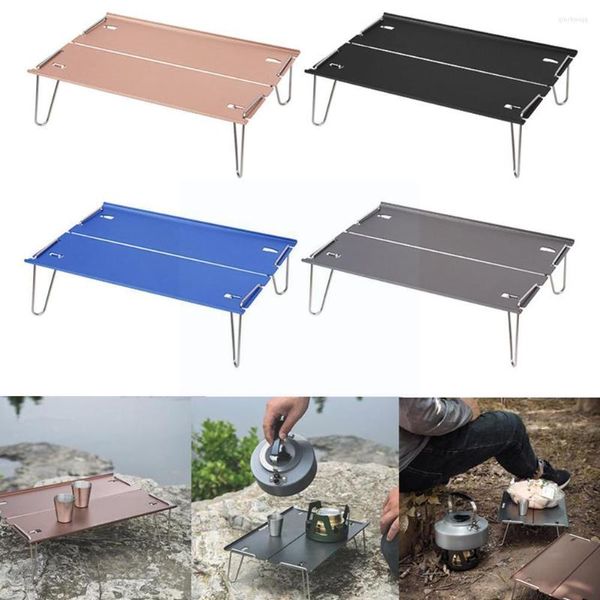 Móveis de acampamento mesa de acampamento dobrável para caminhada em aço portátil piquenique de piquenique mini mesa ao ar livre churrasco C1S3