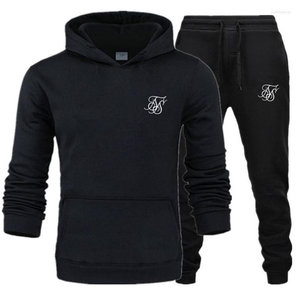 Sweatshirt Sweatpants 2 adet Set Slims Trailsuit Mens Giyim Moda Sonbahar Bahar Spor Takım