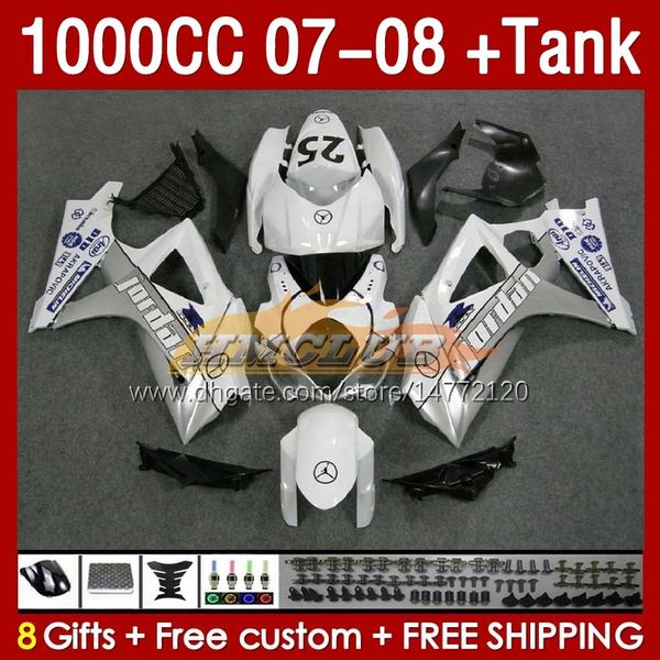 Suzuki GSXR 1000 CC K7 GSXR-1000 GSXR1000 07 08 Bodys 158no.42 1000cc GSX R1000 2007 2008 KUTUCU GSX-R1000 2007-2008 Tam Kaplama Kiti Silvery Glossy Glossy