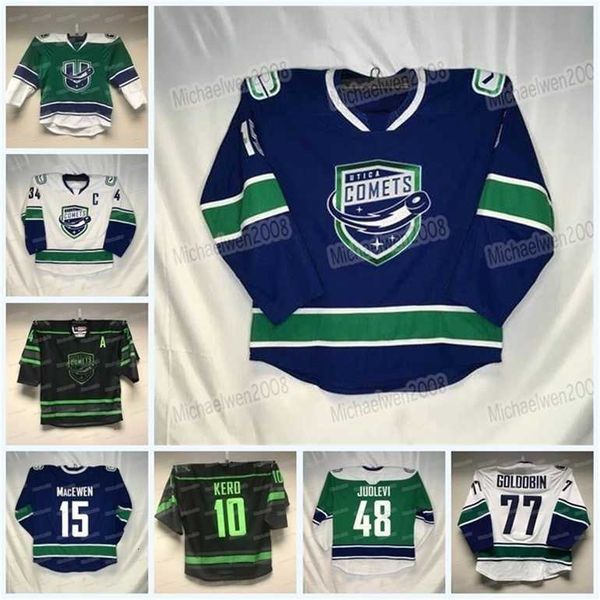 Gla Mitness Custom utica cometas Jersey de h￳quei Ahl Ryan Schmelzer Aarne Talvitie Nolan Foote Alexander Holtz A.J. Greer Fabian