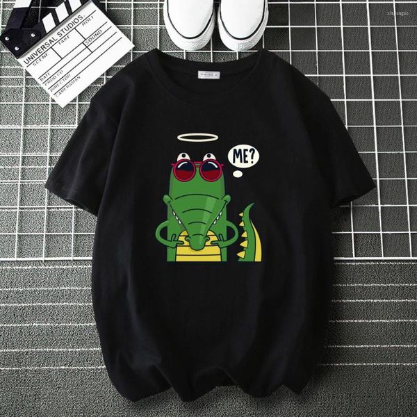Magliette da uomo Cartoon Crocodile Divertente Tee Shirt per uomo Donna Fashion Brand Casual Loose Tops Uomo Hip Hop Harajuku T-shirt