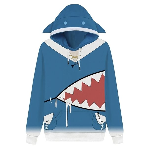 Мужские куртки HoloLive English Vtuber Gawr Gura Cosplay Hoodie 3D Print Whothirt Мужчины женщины повседневные Ookami Mio. Пуловой пуловер на молнии.