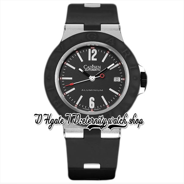 2022 DX103445 Алюминиевые автоматические механические мужские мужские часы 40 -миллиметровый резиновый логотип буква буквы Bezel Black Dial Marker.