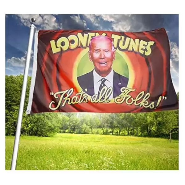 Looney Tunes That's All Folk Biden 3X5FT Flaggen für den Außenbereich 150x90cm Banner 100D Polyester Hochwertige, lebendige Farbe mit zwei Messingösen P0927