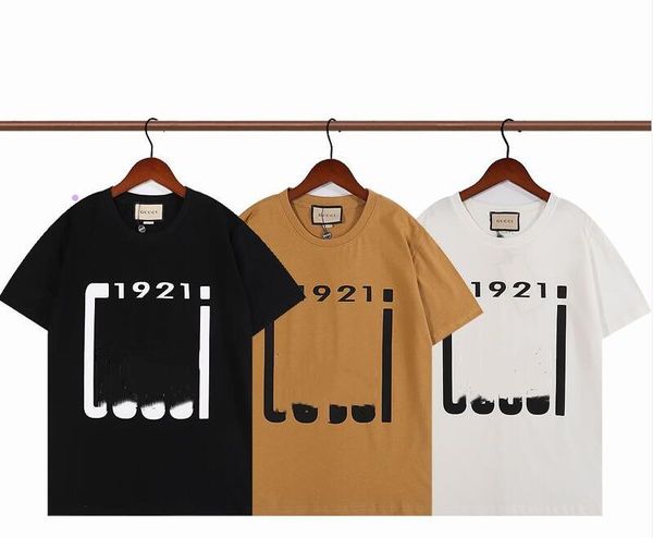 estate Mens Women T-Shirt fashion Designer Tee Shirts With 1921 Letters Hip Hop maniche corte Uomo Donna polo la musica è la mia posti per lady gentlemn Tees Top