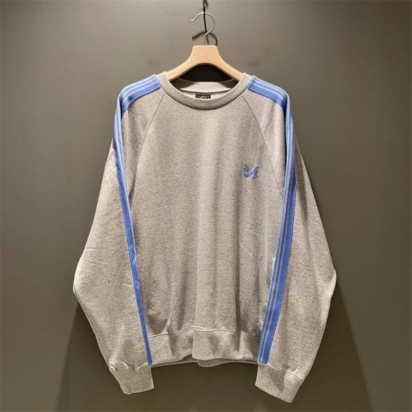 Felpe con cappuccio da uomo Felpe con nastro aghi Uomo Donna 1 1 Farfalla di alta qualità Girocollo ricamato Streetwear Stripes Pullover con cappuccio 220924