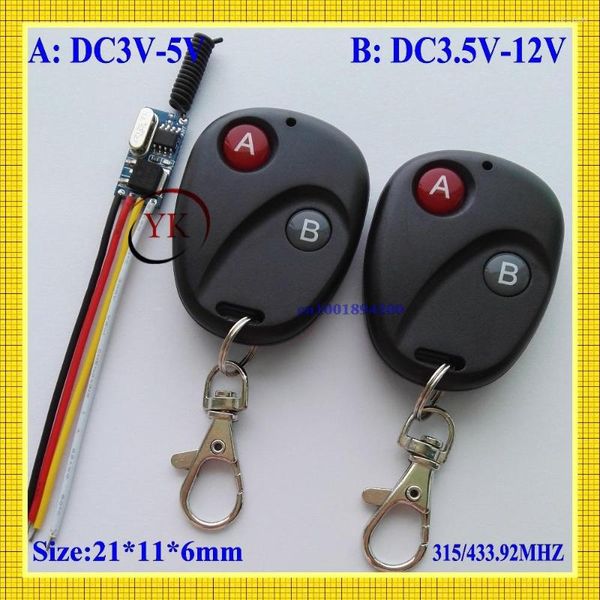 Akıllı Ev Kontrolü MOS Ses Yok Uzak Anahtar DC3V 3.7V 4.5V 5V 6V 7.4V 9V 12V Mikro Küçük LED Buzzer Motor Pil Kablosuz 315/433