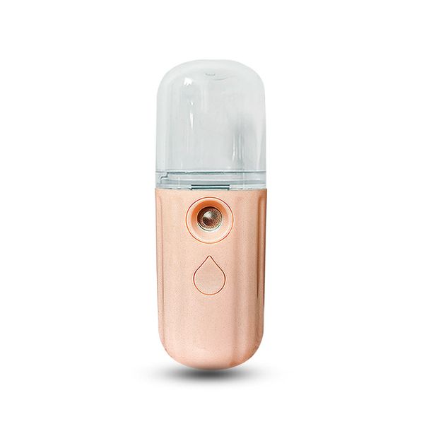 2022 Gesichtsdampfer 30 ml Nano-Nebelsprüher Neuheit Beleuchtung Tragbarer Mini-Handheld Sommer Feuchtigkeitsspendender Gesichts-Gesichtsdampfer Luftbefeuchter Cool-Mist Spray Beauty Skin