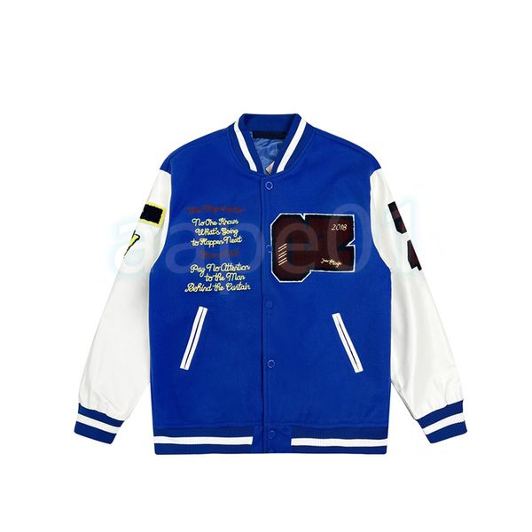 Lässige blaue Damenjacke, Herren-Roboter-Stickerei, Baseball-Uniform, Mode, Sport, Oberbekleidung, Mäntel, asiatische Größe M-XL