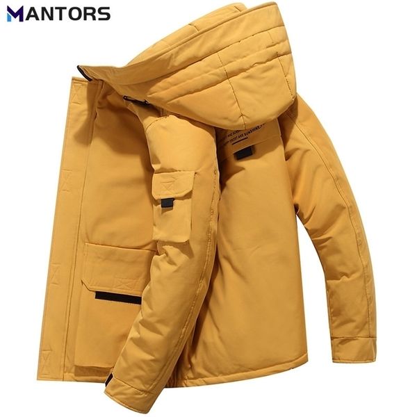 Mens Down Parka MANTORS Cappotto solido invernale Fashion Streetwear Parka Jacket White Duck Filling Antivento spesso caldo 220927