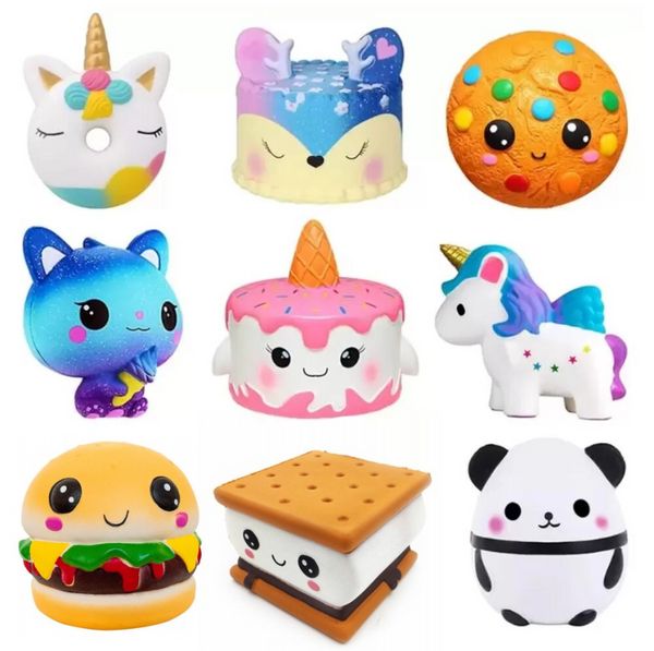 Jumbo Squishy Kawaii Core Cake Cast Deer Animal Panda Squishes медленно восходящее снятие стресса сжимайте игрушки для детей F0927