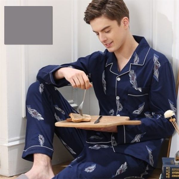 Herren-Nachtwäsche, Frühlings-Männer-Pyjamas, langärmeliges männliches Pyjama-Set, reine Baumwolle, Pyjamas für Männer, Nachtwäsche, Anzug, Homewear 220924