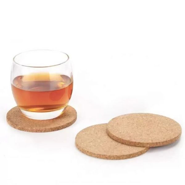 Natürliche Kaffeetasse Matte Runde Holz Hitzebeständige Kork Untersetzer Matte Tee Trinken Pad Tisch Dekor Großhandel WLY935