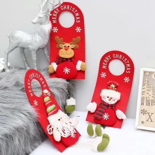 Buon Natale Appendiabiti per porta Pendenti Manopola Natale Porte in tessuto non tessuto Maniglia Appendiabiti Segno per decorazioni per la casa per feste GWB15836