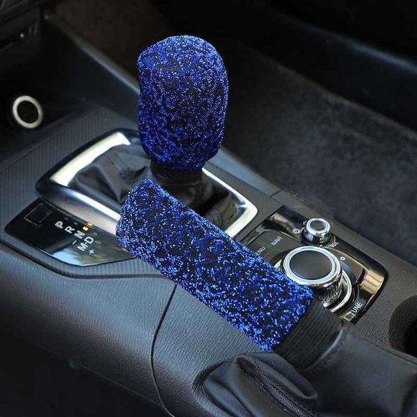 New Full Diamond Crystal Car Gear Shift Collar Cover Glitter Strass Shifter Freno a mano Covers Accessori per interni auto 1 Set