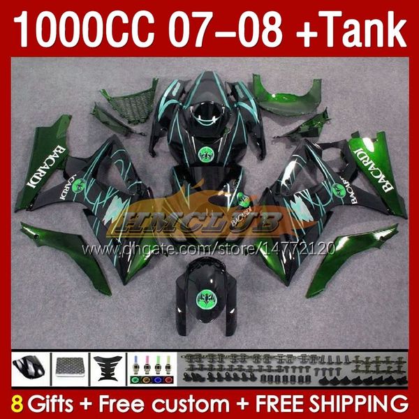 Verkleidungen Bacardi Bats Tank für Suzuki GSXR 1000 CC K7 GSXR-1000 GSXR1000 07 08 BODYS 158NO.56 1000cc GSX R1000 2007 2008 Bodywork GSX-R1000 2007-2008 Full-Dearing Kit