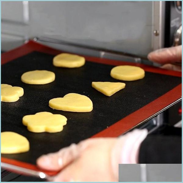 Matten Pads Sile Backmatte Non-Stick Perforierte DIY Brot Süßigkeiten Keks Werkzeuge Wiederverwendbare Ofen Blatt Liner Werkzeug Drop Lieferung 2021 Hom Dhzrc