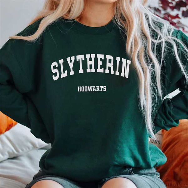 Kadın Hoodies Sweatshirts Sihirbaz Evi Crewneck Sweatshirt Kadın Erkek Okul Hoodies Filmler Sweatshirt Unisex Sonbahar Estetik Giyim 220926