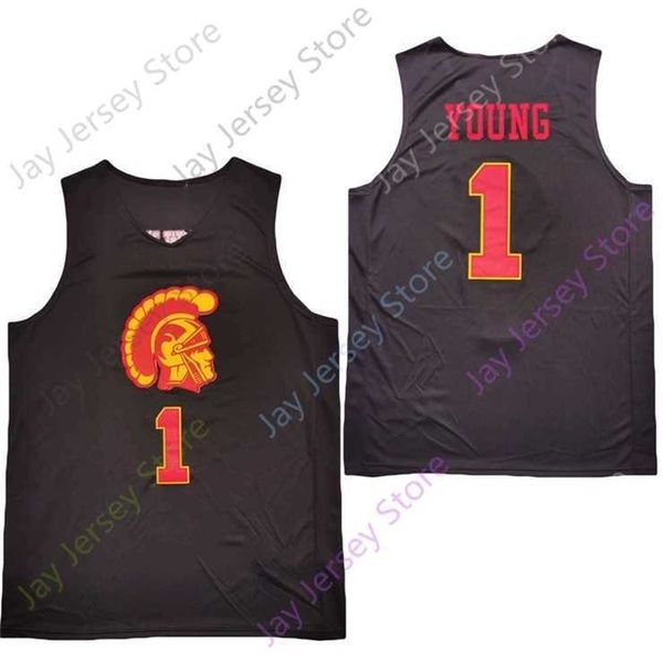 Mitch 2020 New NCAA USC Trojans Trikots 1 Nick Young College-Basketballtrikot Schwarz Größe Jugend Erwachsener