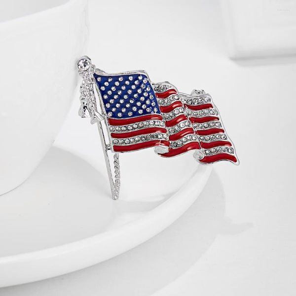 Broşlar ülke dünya bayrakları broş pimleri Amerikan bayrağı rhinestone ABD ABD Boyama Yağ Rozeti düğmesi yaka moda şerit bayrak direk takı