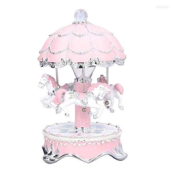 Dekorative Figuren Retro Carousel Music Box Musical Natural Resin für Ehepartner