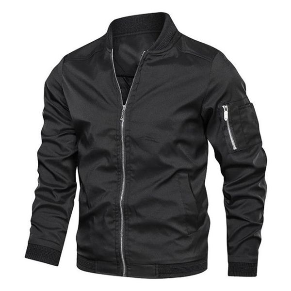 Jackets masculinos Jaqueta de outono da primavera Male Bomber Streetwears S e Casuais Sylep Windbreaker British Style Coat 220927