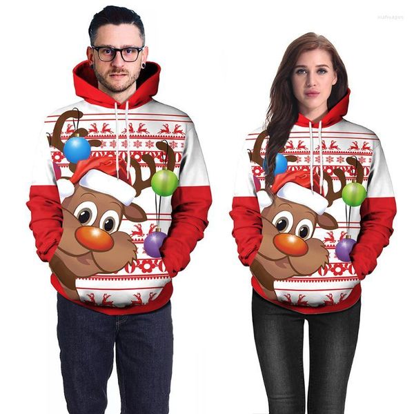 Herren Hoodies Herren Sweatshirts Hoodie Für Männer Frauen Ugly Christmas Kapuzenpaar 3D-Druck Pullover Unisex Langarm Sweatshirt