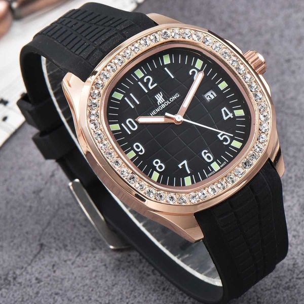 Relógio de luxo para homens relógios mecânicos hengbolong estrela fahion quadrado nautilu cheio diamante feminino swi marca esporte writwatche