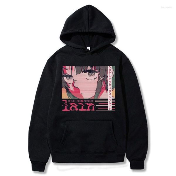 Moletons masculinos moletons masculinos de anime Experimentos em série de anime Lain Hoodie Glitch