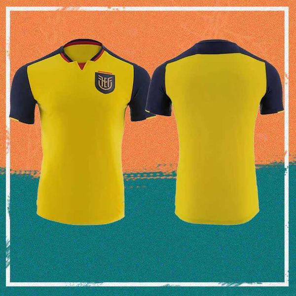 2022-23 Weltmeisterschaft Ecuador Fußballtrikot 22/23 Heim Gelb IBARRA MENA PRECIADO Trikot Auswärts Blau Fußballuniform Nationalmannschaft