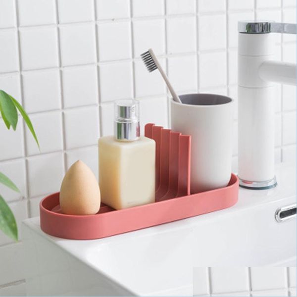 Bathroom Storage Organization Home Drening Shelf Cozinha Rack de mesa de mesa dur￡vel Mini prato de esponja Pia de sab￣o Drop Drop entrega 202 DHIJ0