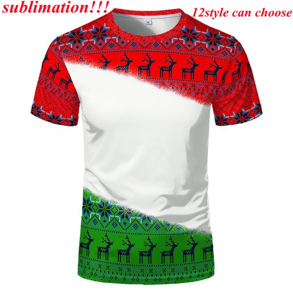 Sublimations-Weihnachtshemden, gebleichtes Hemd, Wärmeübertragungsrohling, T-Shirts aus 100 % Polyester, Partyzubehör, Schneeflocken-Weihnachtssocken