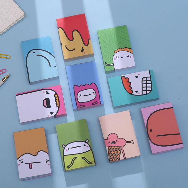 Notas 50 folhas Cartoon Animal Sticky Notepad Office Bookmark Kawaii Design Stickers in Notebook Memo Pad 220927