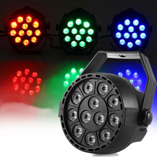 12 LED Par Light Luz de palco de festa de boate com som remoto ativado Luz de controle DMX para bar feriado casamento aniversário discoteca DJ