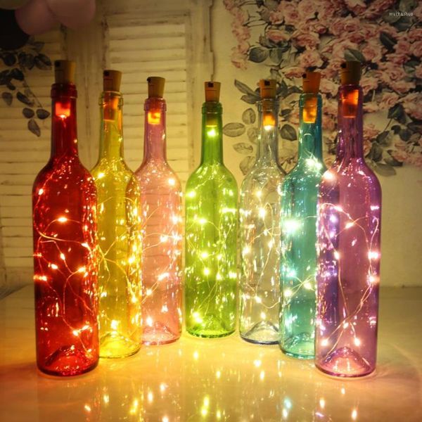 Струны Foxanon Wine Bottle Light Cork Медная проволочная светодиодная струна Светодиодные светильники 10 для рождественского свадебного отдыха 3 LR44 Батарея