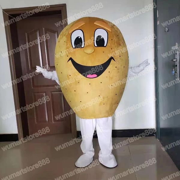 Costume da mascotte di patate di Halloween Personaggio dei cartoni animati Festival di carnevale Vestito operato Taglia per adulti Vestito da festa all'aperto di Natale