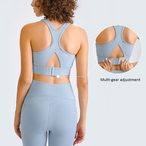 L-148 Chiusura Reggiseno sportivo ad alto sostegno Yoga Canotte Intimo da palestra traspirante con coppe rimovibili Gilet da allenamento Reggiseni fitness ad asciugatura rapida