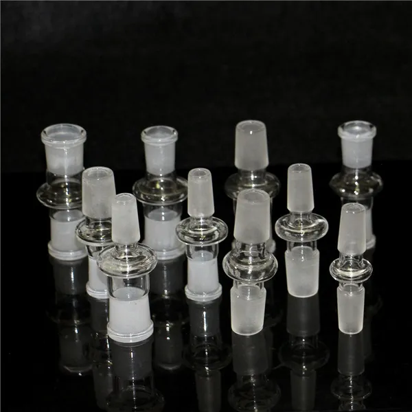 Adaptador de tigela de vidro para fumar 14mm-14mm fêmea 18-18mm fêmeas 14-18mm macho adaptadores suspensos para bongo de vidro plataforma de petróleo de tubulação de água