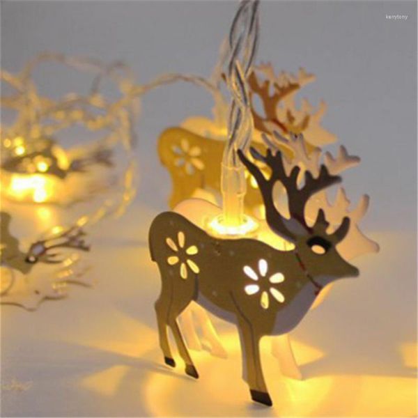 Stringhe LED Serie natalizia in ferro dipinto Stringa luminosa a batteria Pupazzo di neve Campana Alce Lampada per feste per feste Decorazione ghirlanda domestica creativa