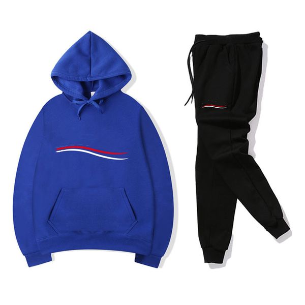 Casual männer Blau Trainingsanzug Frühling Herbst Sportswear Männer 2 Stück Sets Jogginghose Drucken Marke Männlich Sweatshirt Anzug Qualität