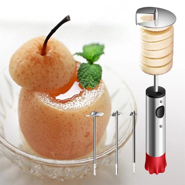 4 pezzi / set Gadget da cucina Vege Drill Scavo Corer Strumento di cottura Taglierina a spirale per verdure Spiralizer Accessori per la cucina creativa RRE14548