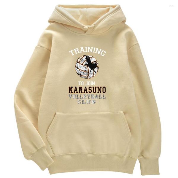 Felpe con cappuccio da uomo Training To Join Karasuno Volleyball Club Uomo Hip Hop Street Felpa con cappuccio Moda Casual Felpa con cappuccio Pocket Hat Saldi Streetwear Uomo