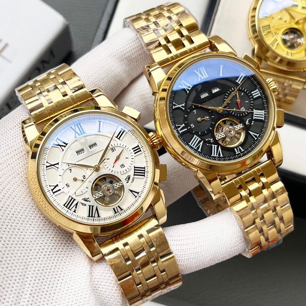 Große Komplikationen Herren Gold Uhr für Man Automatic Mechanical 42x12mm Counter Quality Offizielle Replik MANS Armbandwatch 105A