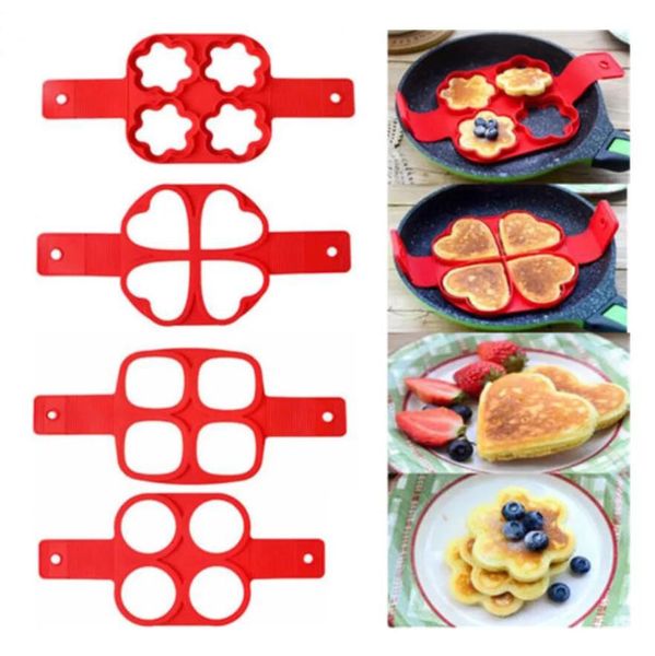 Anello per pancake all'uovo Stampi da forno antiaderenti Stampo per creatore Stampo in silicone Fornello per uova fritte Stampi per frittata per cucina