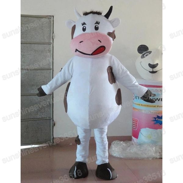 Halloween Cut Cow Mascot Costume Animal tem tema de carnaval de carnaval para homens mulheres unissex adultos roupas peursuit de natal de aniversário vestido de festa