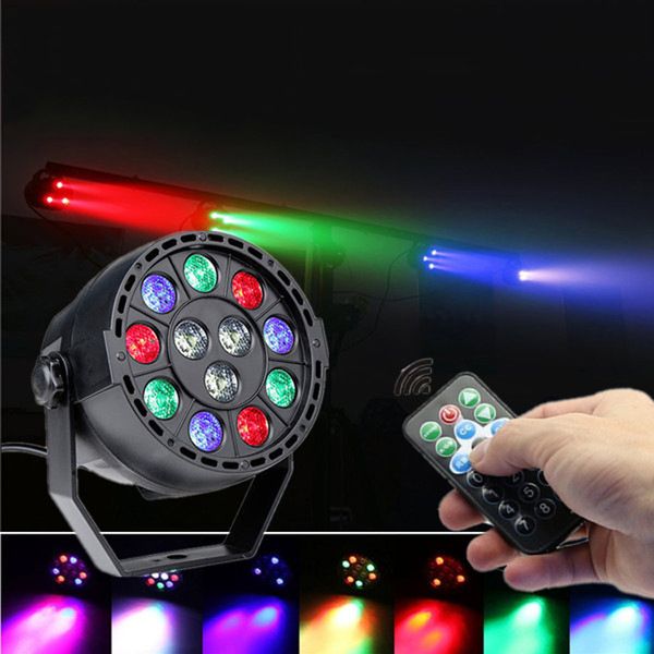 LED DJ Stage Light con telecomando DMX Light 12 LED RGBW Suono attivato Par Lights 8 canali Disco Party Stage Lighting per Bar Wedding Show