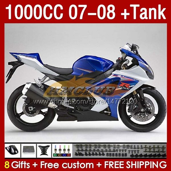 Suzuki GSXR1000 GSXR 1000 CC K7 GSX-R1000 2007-2008 BODYS.137 1000cc GSXR-1000 07 08 Bodywork GSX R1000 2007 2008 Tam Kaplama Kiti Mavi Fabrika