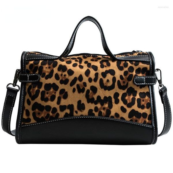 Borse da sera Borsa grande da donna sexy leopardata Borsa grande da donna 2022 Fashion Retro in pelle scamosciata di alta qualità # 39;