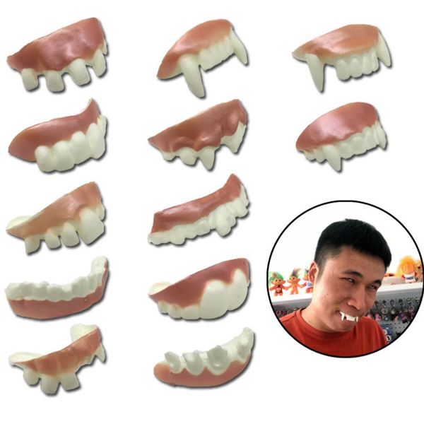 Decorazione per feste dentiere denti da vampiro zombie denti anteriori buck trucco divertente scherzo di Halloween Forniture