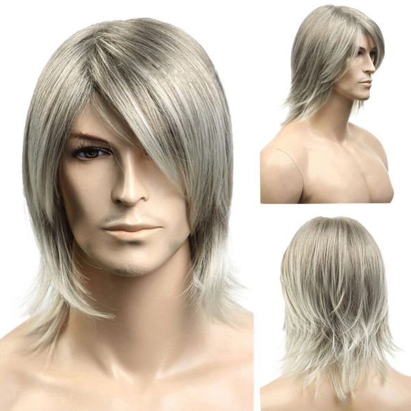 Rocker Men Fashion Hair Short Wig Perfeito para Carnavais Festival de Cosplay Festival peruca